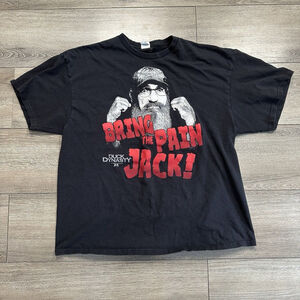 Duck Dynasty Shirt Mens 2XL XXL Black Si Bring The Pain Jack TV Show Outdoor